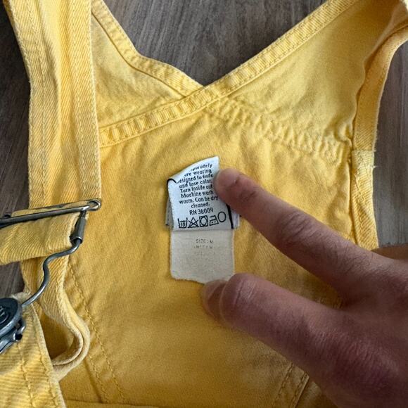 Vintage Calvin Klein Bib Overalls Shorts Women's Size M Yellow 1990s - Picture 6 of 8